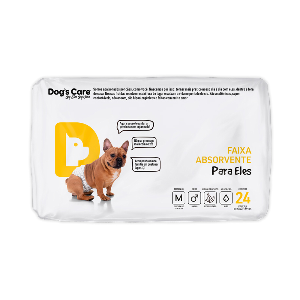 Fralda Higiênica Dogs Care Ecofralda para Cães Machos 24 unidades