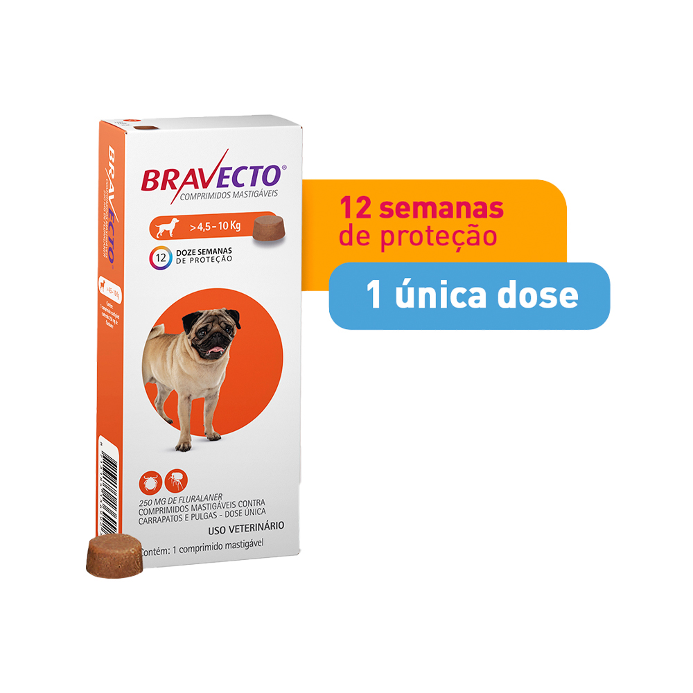 Antipulgas e Carrapatos Bravecto  para Cães de 4,5 a 10 kg