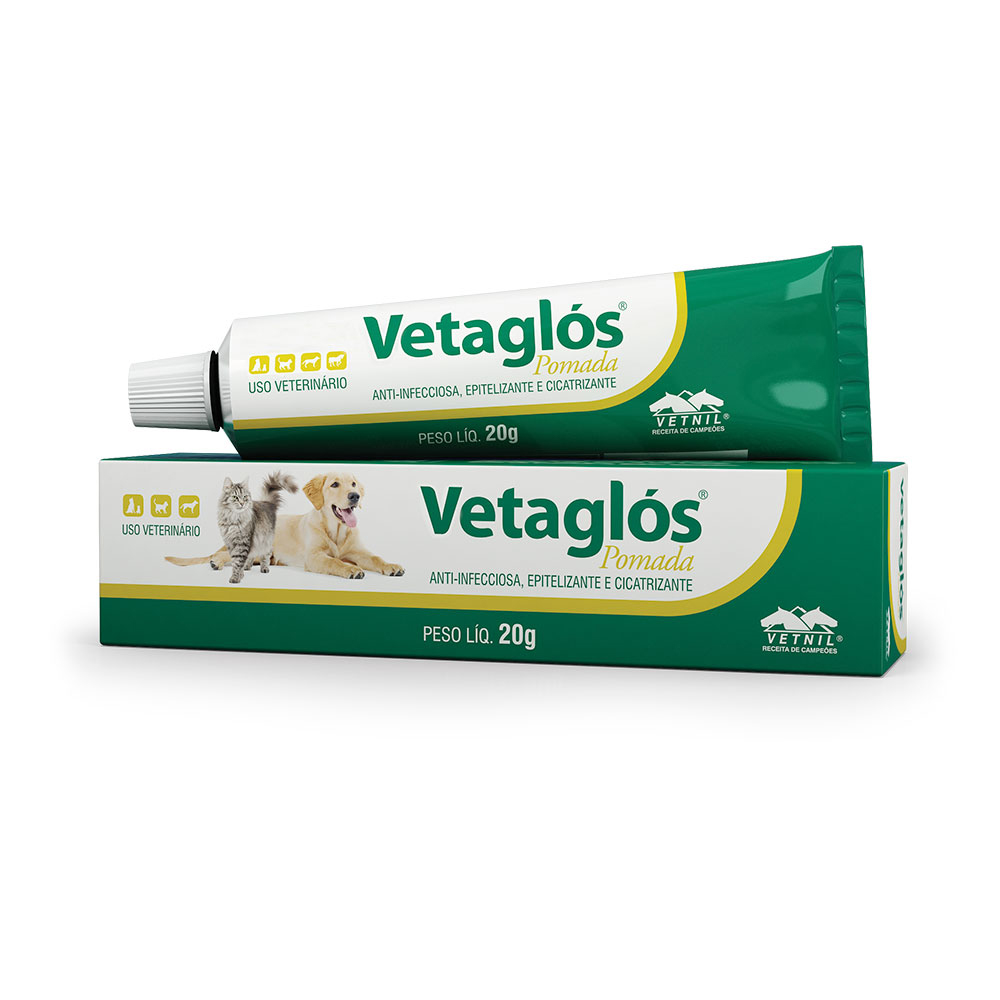 Pomada Cicatrizante Vetnil Vetaglos para Cães e Gatos 20 g