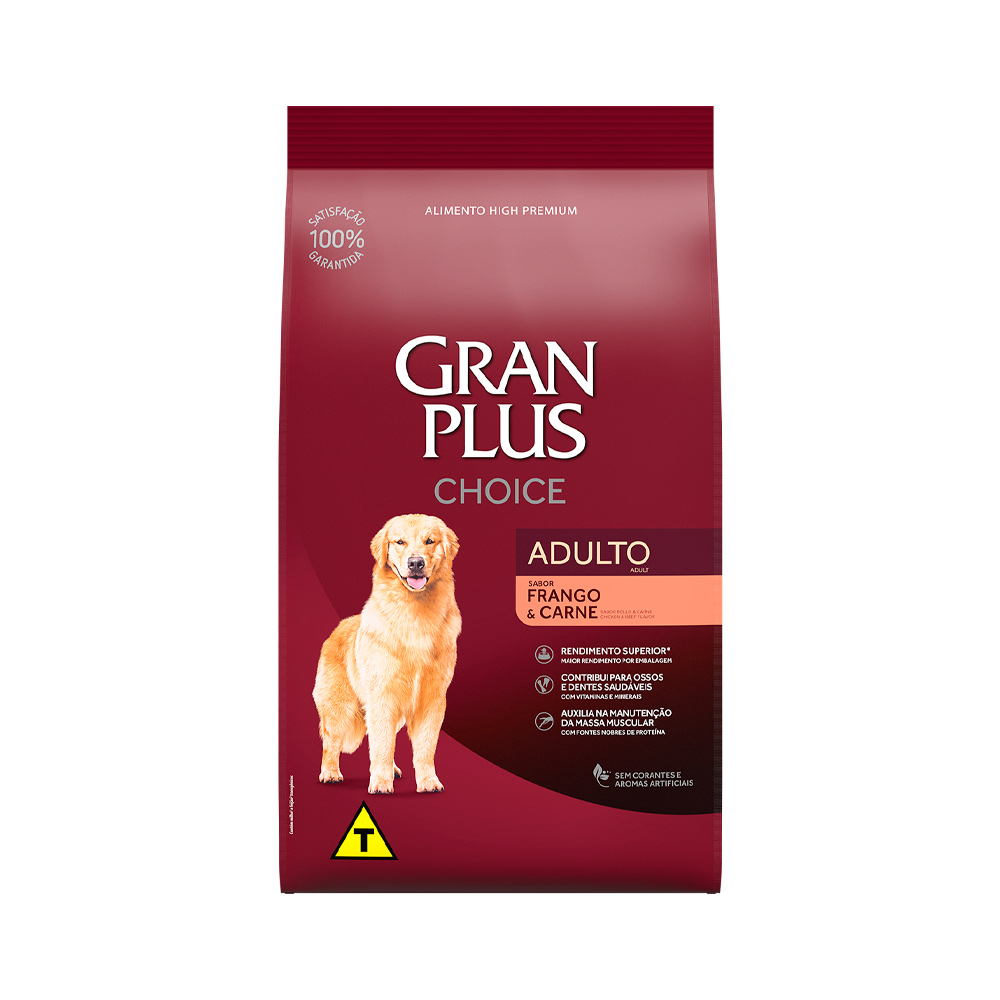 Ração GranPlus Choice Frango e Carne para Cães Adultos