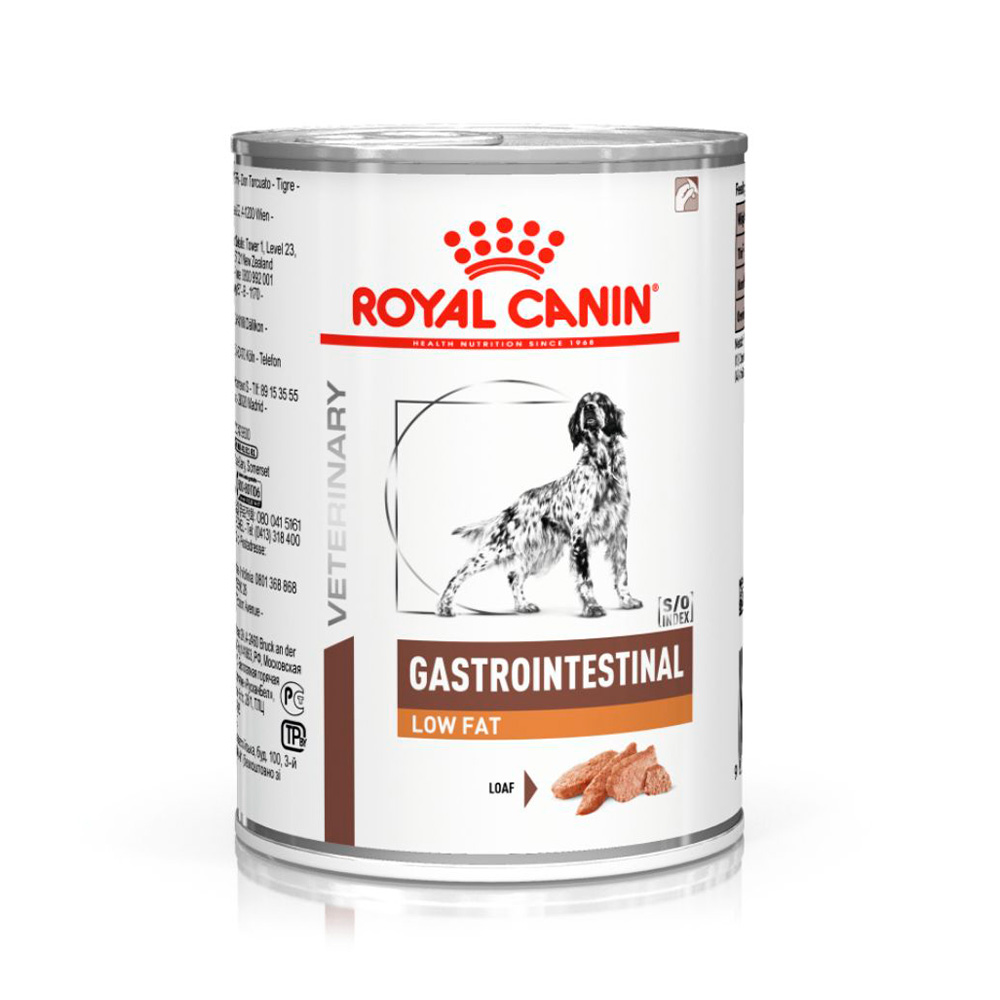 Ração Úmida Royal Canin Lata Veterinary Diet Gastrointestinal Low Fat para Cães Adultos - 420 g