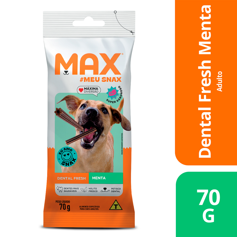 Snack Max Dental Fresh para Cães Adultos Sabor Menta 70g