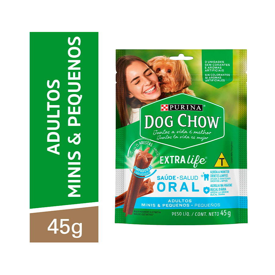 Petisco Purina Dog Chow Extra Life Oral para Cães de Porte Mini e Pequeno