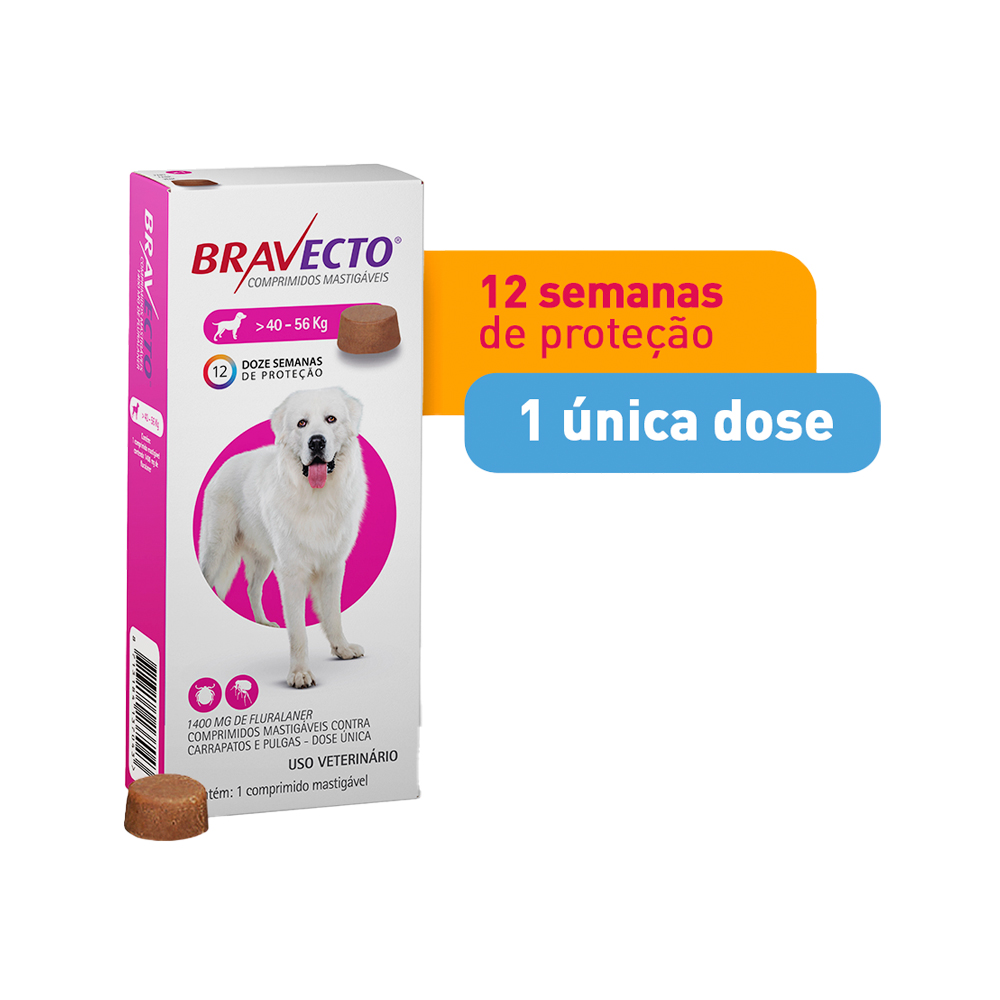 Antipulgas e Carrapatos Bravecto MSD para Cães de 40 a 56 kg