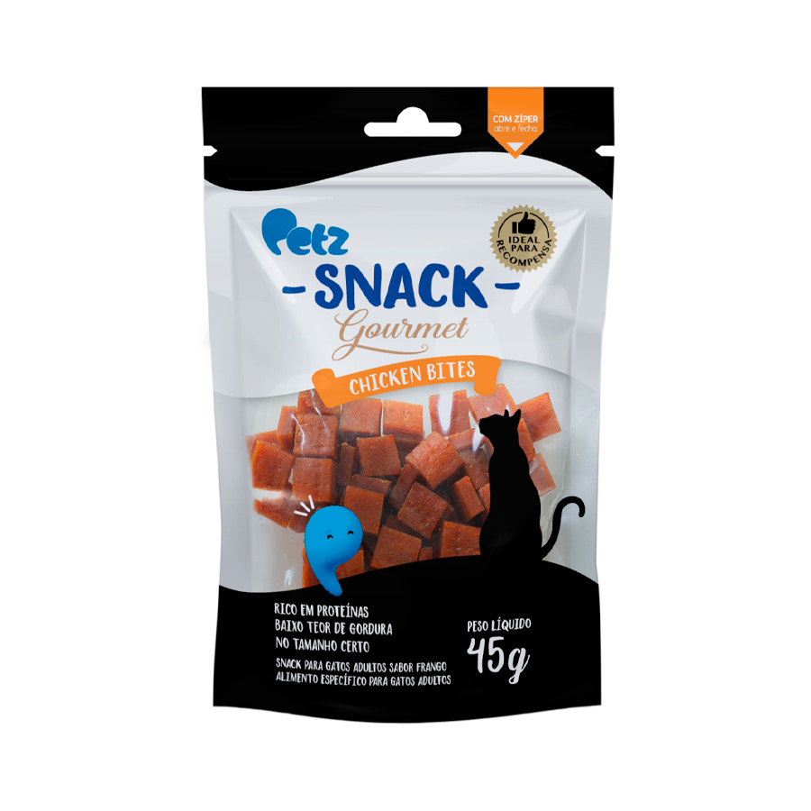 Snack Petz Gourmet Chicken Bites para Gatos Adultos - 45g