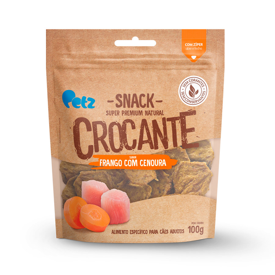 Snack Petz Crocante Frango com Cenoura para Cães Adultos - 100g